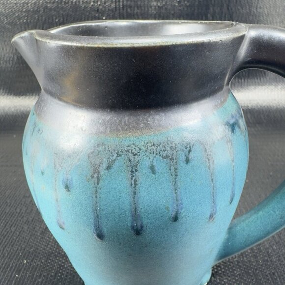 1999 Hand Made Studio Pottery Pitcher Jug Carafe Artist Signed Drip Glaze VTG - Picture 6 of 12